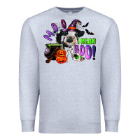 Heather Grey Moo I Mean Boo Baby Cow Premium Sweatshirt - RanaPortraitStore