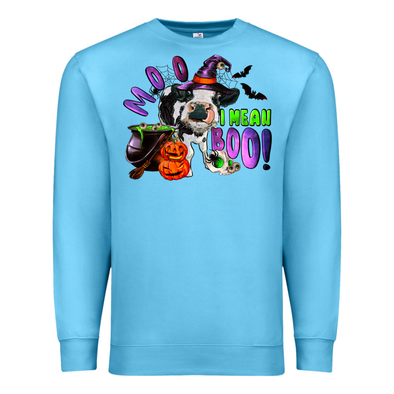 Moo I Mean Boo Baby Cow Premium Sweatshirt by RanaPortraitStore | Teevron
