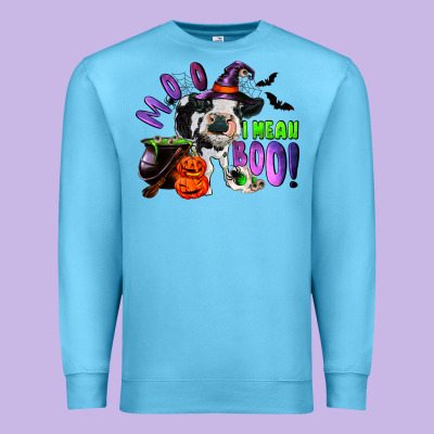 Premium Sweatshirt Moo I Mean Boo Baby Cow