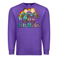 Purple the future of the world is in my classroom Premium Sweatshirt - Zillion Design Studio