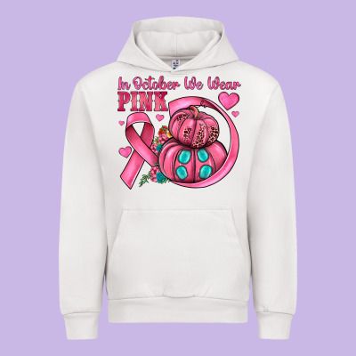 In October We Wear Pink Urban Hoodie Designed By Jahusdesignshop