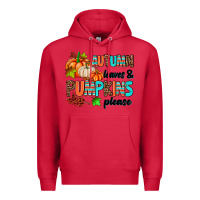 Cardinal autumn leaves pumpkin please Premium Hoodie - AdoDesignShop