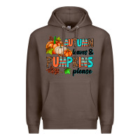 Coffee autumn leaves pumpkin please Premium Hoodie - AdoDesignShop