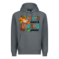 Rock autumn leaves pumpkin please Premium Hoodie - AdoDesignShop