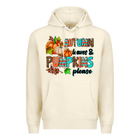 Sandshell autumn leaves pumpkin please Premium Hoodie - AdoDesignShop