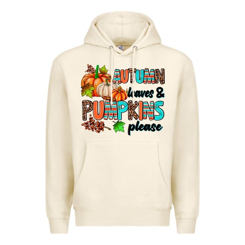 Autumn Leaves Pumpkin Please Premium Hoodie by AdoDesignShop | Teevron