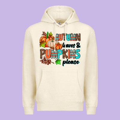 Autumn Leaves Pumpkin Please Premium Hoodie Designed By Adodesignshop