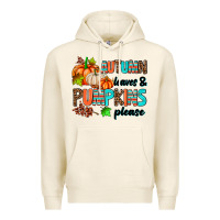 Tofu autumn leaves pumpkin please Premium Hoodie - AdoDesignShop