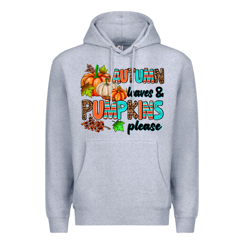 Autumn Leaves Pumpkin Please Premium Hoodie by AdoDesignShop | Teevron