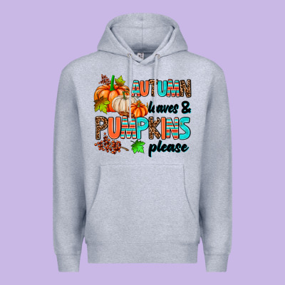 Autumn Leaves Pumpkin Please Premium Hoodie Designed By Adodesignshop