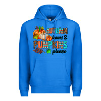 True Royal autumn leaves pumpkin please Premium Hoodie - AdoDesignShop