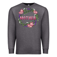 Charcoal Heather Mother With Floral Wreath Premium Sweatshirt - RanaPortraitStore