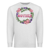 Oatmeal Heather Mother With Floral Wreath Premium Sweatshirt - RanaPortraitStore