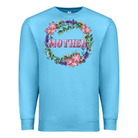Ocean Blue Mother With Floral Wreath Premium Sweatshirt - RanaPortraitStore