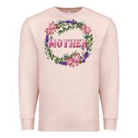 Pale Pink Mother With Floral Wreath Premium Sweatshirt - RanaPortraitStore