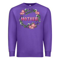 Purple Mother With Floral Wreath Premium Sweatshirt - RanaPortraitStore