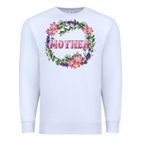 White Mother With Floral Wreath Premium Sweatshirt - RanaPortraitStore