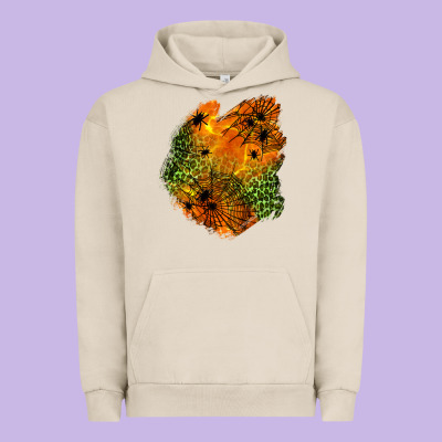 Spider Leopard  Halloween Patch Urban Hoodie Designed By Bundleandbundleshop