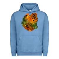 Pigment Pebble Blue spider leopard  halloween patch Urban Hoodie - BundleAndBundleShop