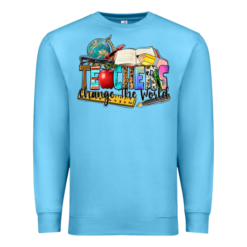 Teachers Change The World Premium Sweatshirt by Zillion Design Studio | Teevron