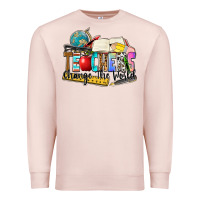 Pale Pink teachers change the world Premium Sweatshirt - Zillion Design Studio