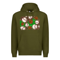 Army Green baseball glove background Premium Hoodie - JahusDesignShop
