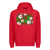 Red baseball glove background Premium Hoodie - JahusDesignShop