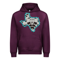 Mauve Wine Texas Map Cowhide Turquoise Gemstone Urban Hoodie - Bettercallsaul