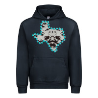 Navy Texas Map Cowhide Turquoise Gemstone Urban Hoodie - Bettercallsaul