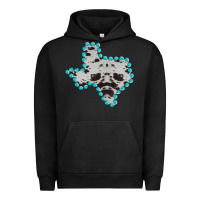 Pigment Black Texas Map Cowhide Turquoise Gemstone Urban Hoodie - Bettercallsaul