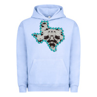 Pigment Grape Ice Texas Map Cowhide Turquoise Gemstone Urban Hoodie - Bettercallsaul