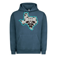Pigment Midnight Navy Texas Map Cowhide Turquoise Gemstone Urban Hoodie - Bettercallsaul