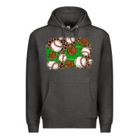Charcoal Heather baseball glove background Premium Hoodie - JahusDesignShop