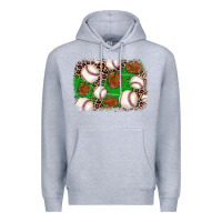 Heather Grey baseball glove background Premium Hoodie - JahusDesignShop