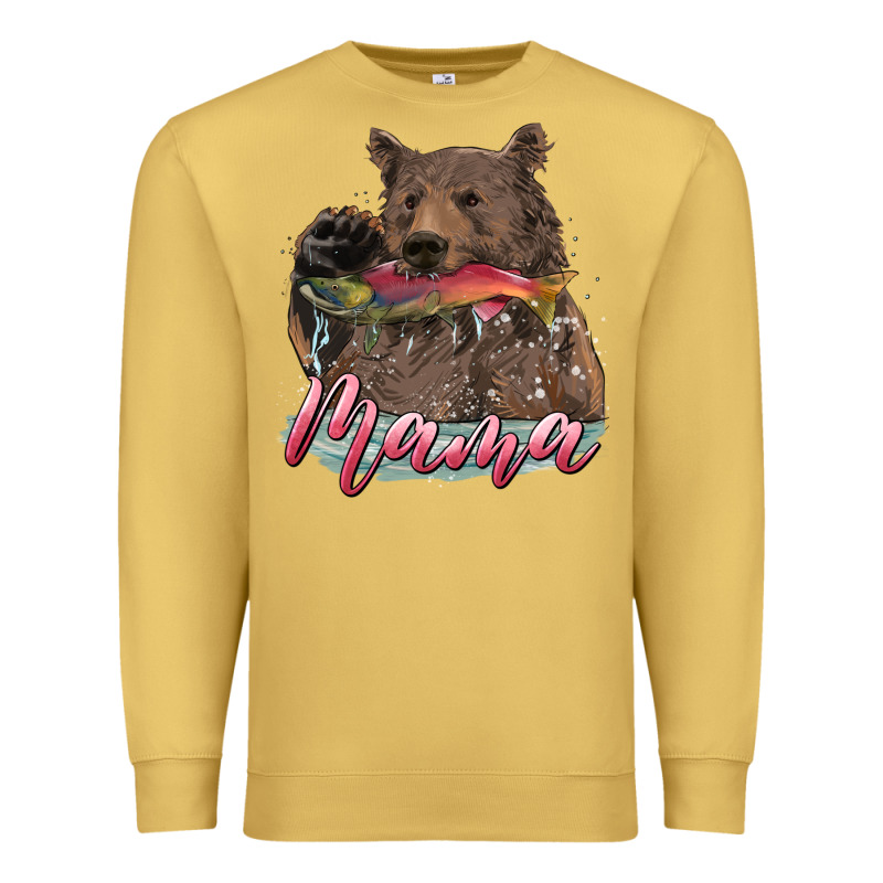 Mother's Day Mama Bear Hunting Fish Premium Sweatshirt by RanaPortraitStore | Teevron