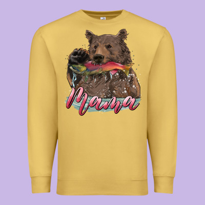 Premium Sweatshirt Mother's Day Mama Bear Hunting Fish