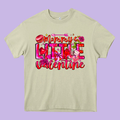 Mommy's Little Valentine Heavy Core Tee Designed By Cowhidedigitalart