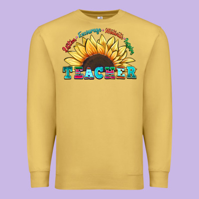 Teacher Sunflower Listen Encourage Motivate Inspir Premium Sweatshirt Designed By Zillion Design Studio