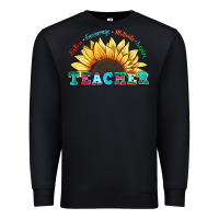 Black teacher sunflower listen encourage motivate inspir Premium Sweatshirt - Zillion Design Studio