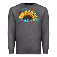 Charcoal Heather teacher sunflower listen encourage motivate inspir Premium Sweatshirt - Zillion Design Studio