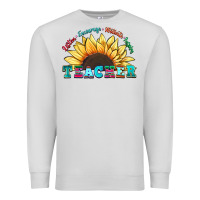 Dove Grey teacher sunflower listen encourage motivate inspir Premium Sweatshirt - Zillion Design Studio