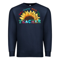 Navy teacher sunflower listen encourage motivate inspir Premium Sweatshirt - Zillion Design Studio