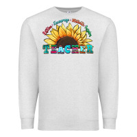 Oatmeal Heather teacher sunflower listen encourage motivate inspir Premium Sweatshirt - Zillion Design Studio