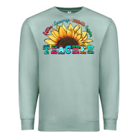 Seafoam teacher sunflower listen encourage motivate inspir Premium Sweatshirt - Zillion Design Studio