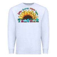 White teacher sunflower listen encourage motivate inspir Premium Sweatshirt - Zillion Design Studio