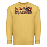 Antique Gold football grandma with leopard Premium Sweatshirt - texasbilliewilder