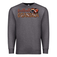 Charcoal Heather football grandma with leopard Premium Sweatshirt - texasbilliewilder