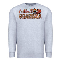 Heather Grey football grandma with leopard Premium Sweatshirt - texasbilliewilder