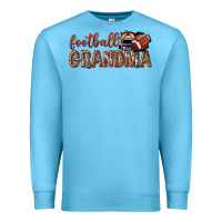 Ocean Blue football grandma with leopard Premium Sweatshirt - texasbilliewilder