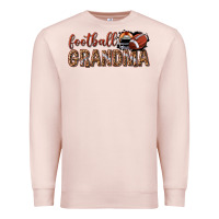 Pale Pink football grandma with leopard Premium Sweatshirt - texasbilliewilder